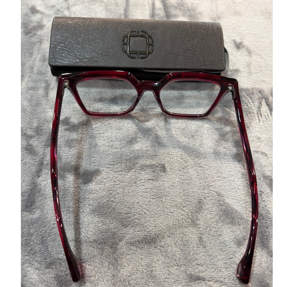 Blake Kuwahara Knowles Eyeglasses Unisex Wine Geometric Japan Frames 52-18-145 - Picture 7 of 9